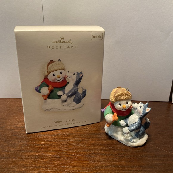 Other - Hallmark‎ Keepsake 2007 Snow Buddies # 10 In Series Snowman And Huskey